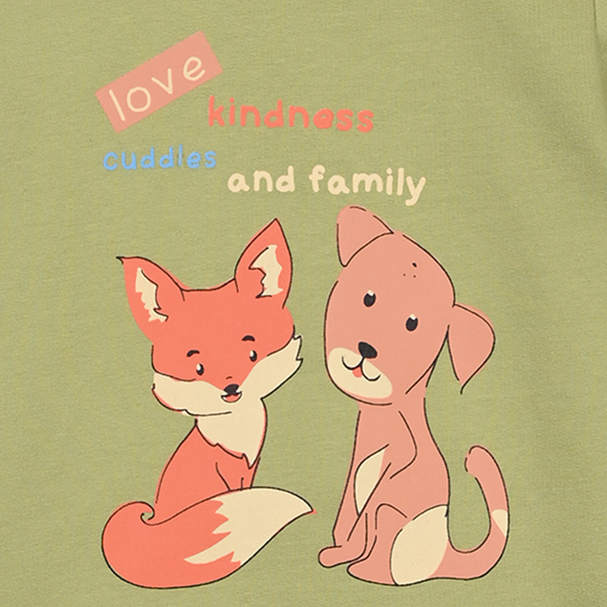 Boys Cotton Pack Of 2 Full Sleeves Animal Printed T-shirts - Rust & Olive