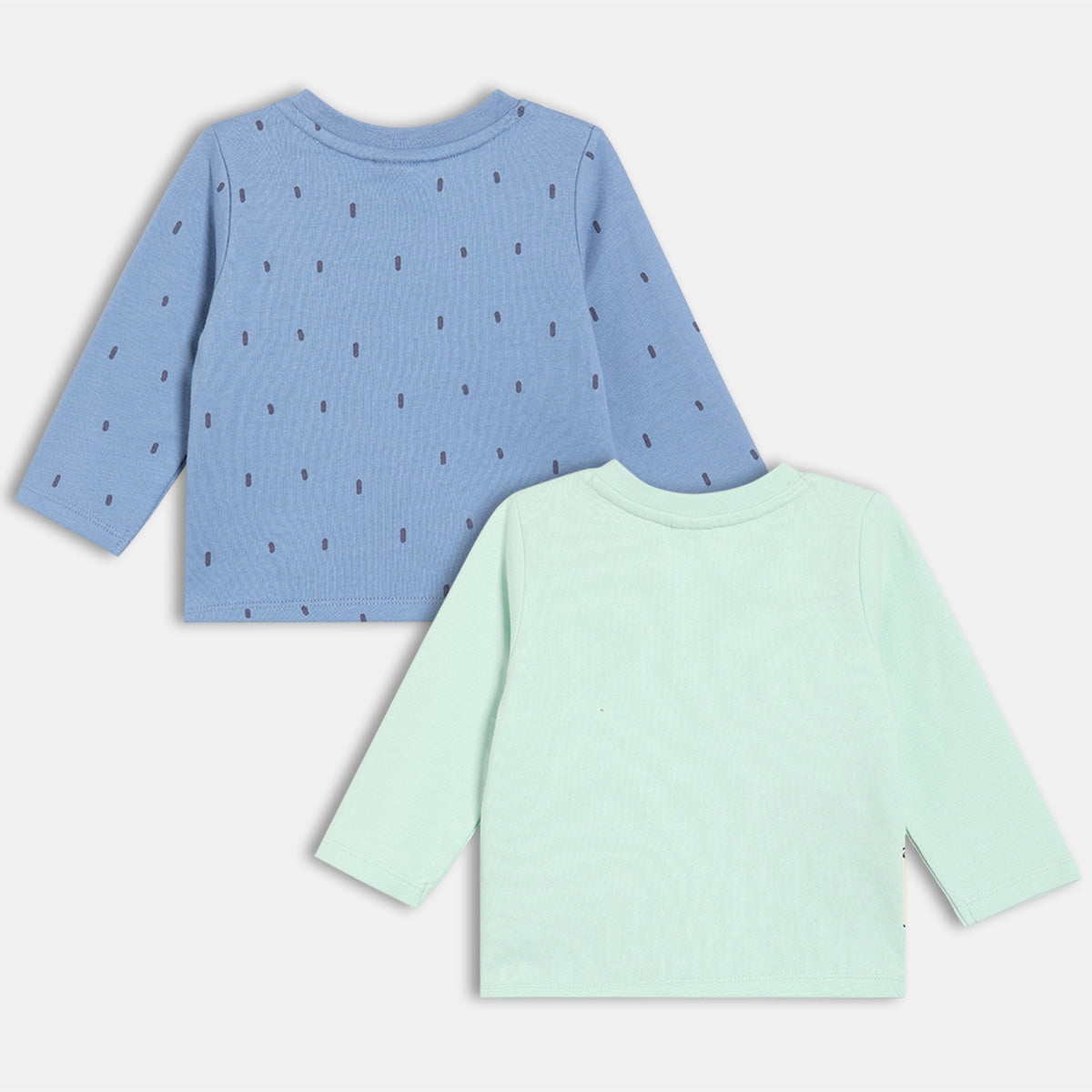 Boys Full Sleeve Printed T-shirt - Mint Green & Blue