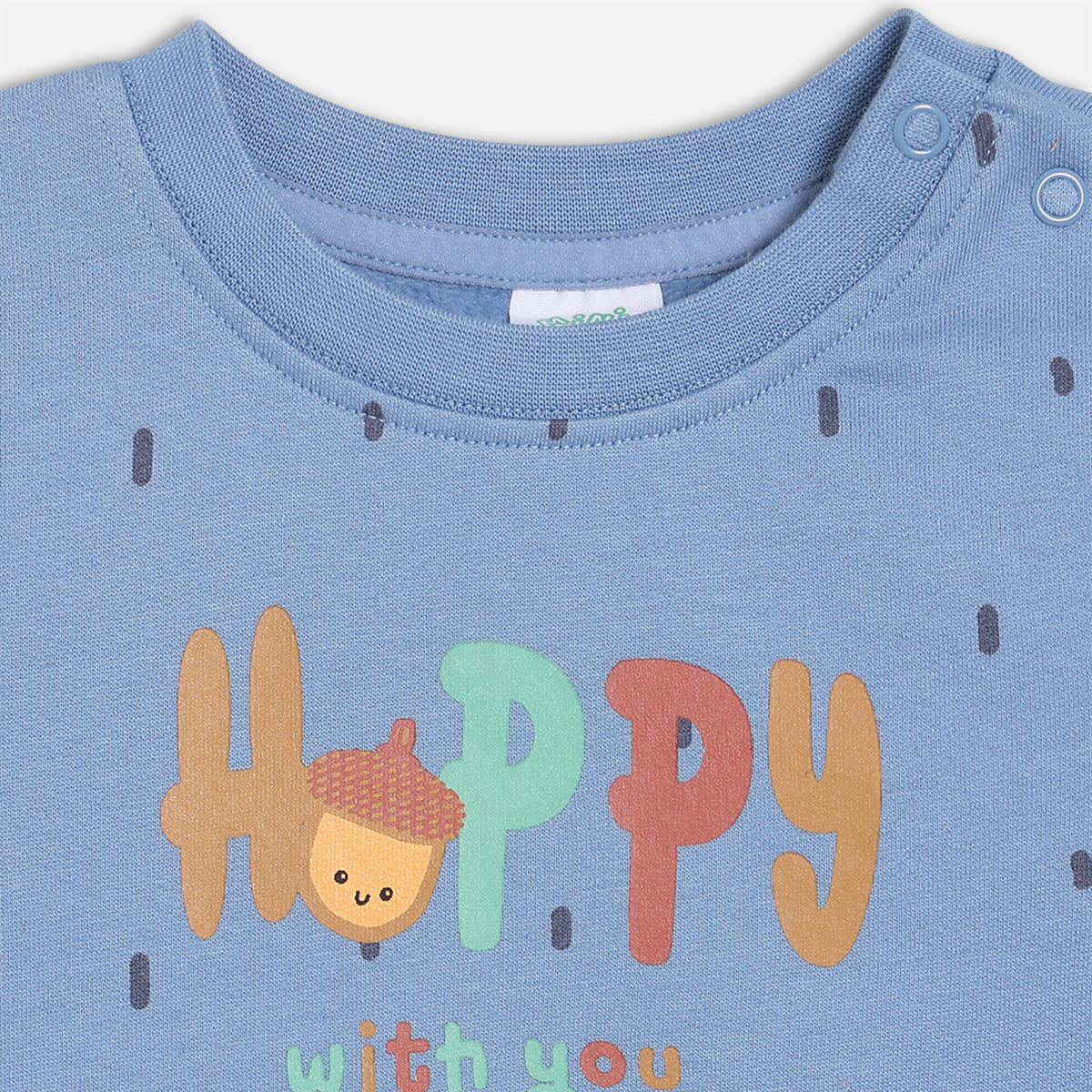 Boys Full Sleeve Printed T-shirt - Mint Green & Blue