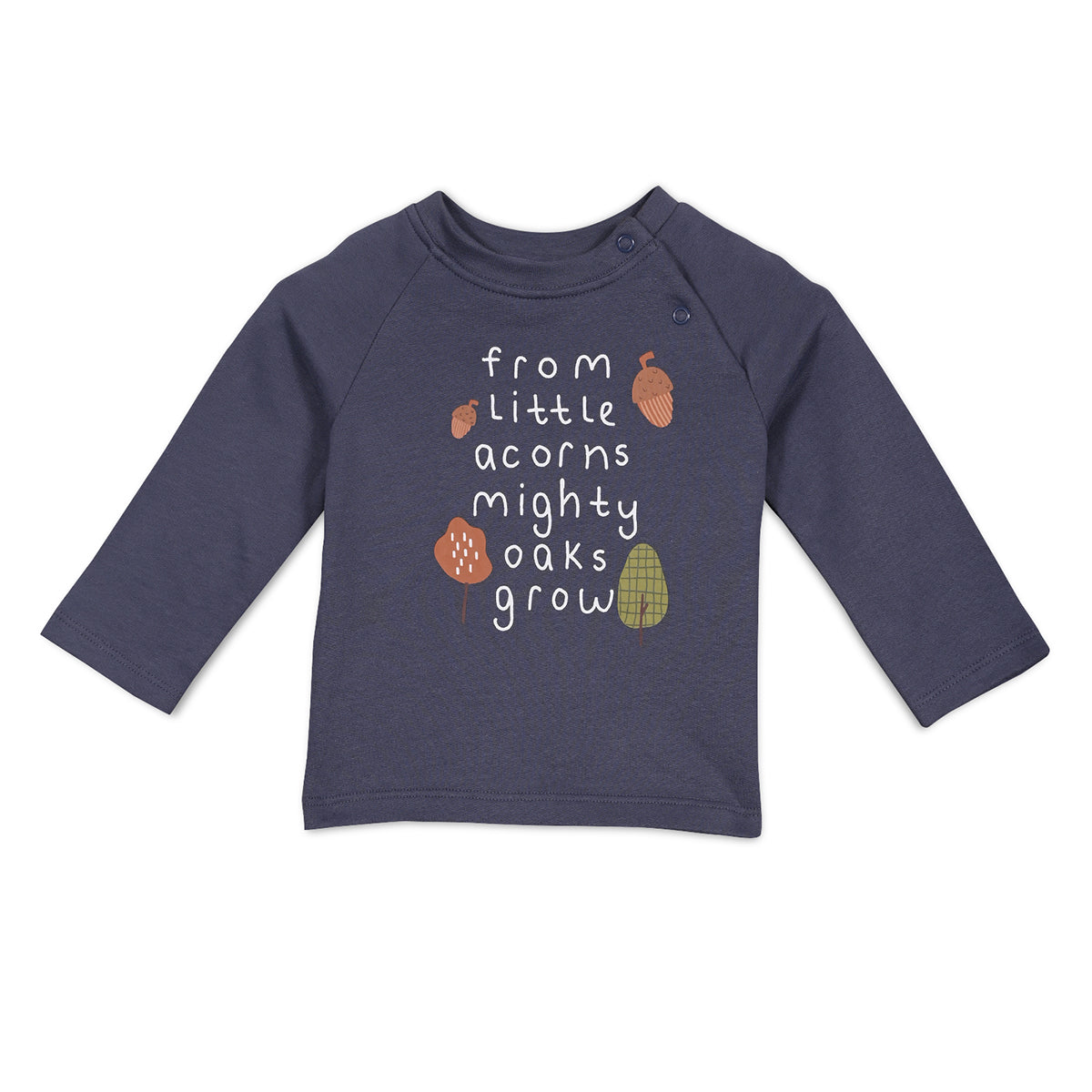 Boys Cotton Pack Of 2 Full Sleeves Text Printed & Striped T-shirts - Navy Blue & Mustard