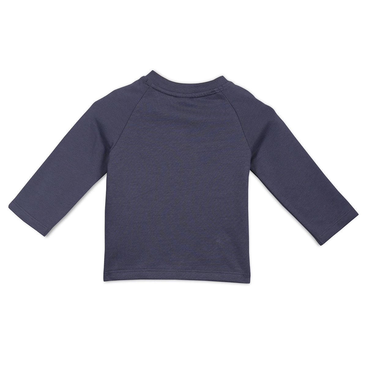 Boys Cotton Pack Of 2 Full Sleeves Text Printed & Striped T-shirts - Navy Blue & Mustard