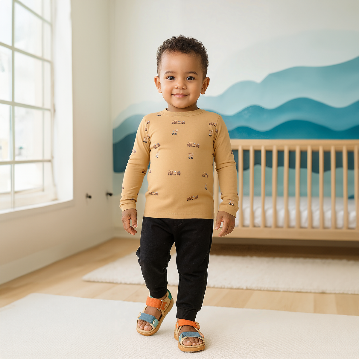 Brown/Red Newborn Boys T-Shirt