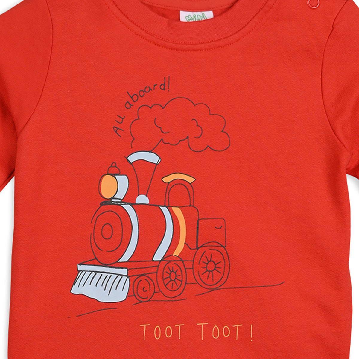 Brown/Red Newborn Boys T-Shirt