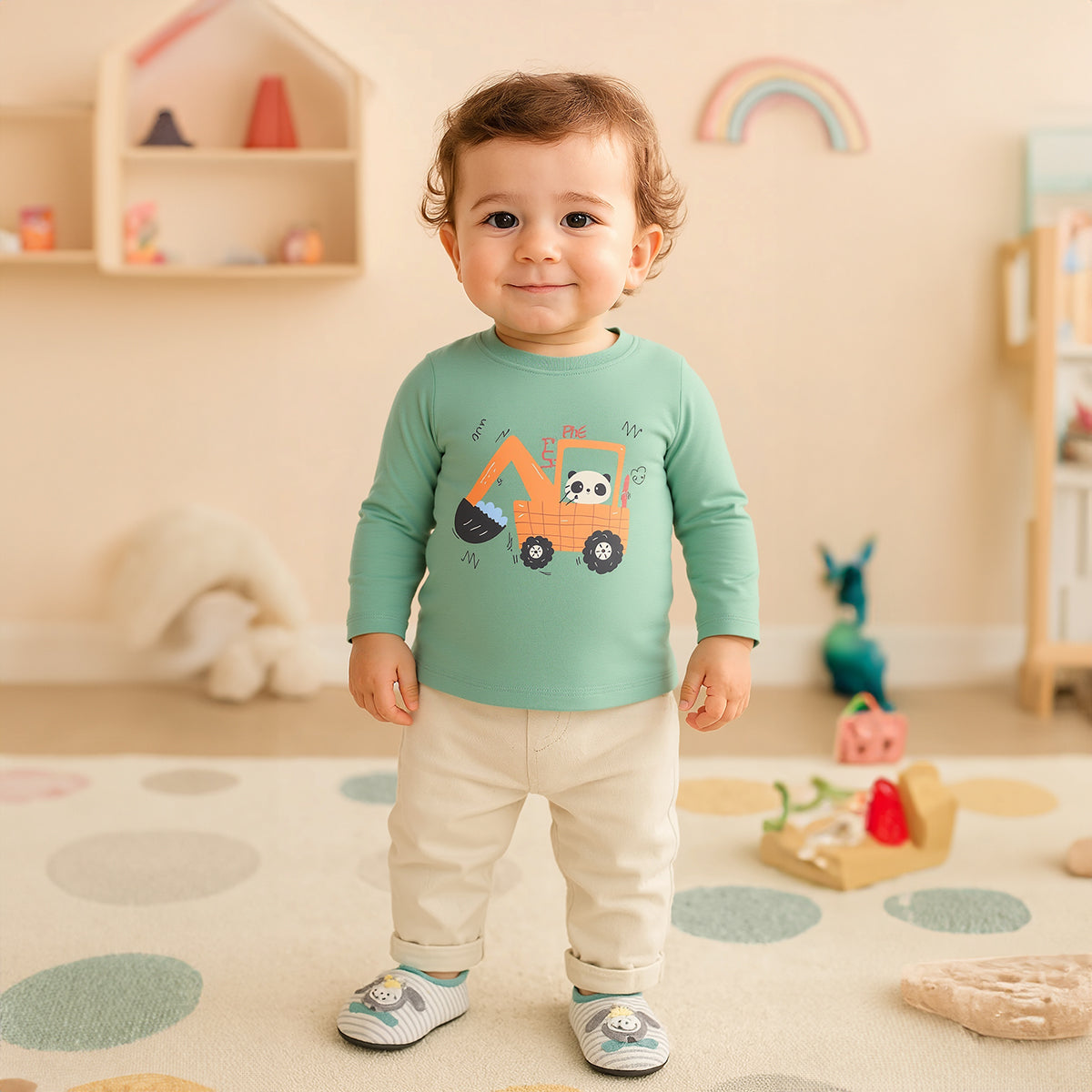 Green/Blue Newborn Boys T-Shirt