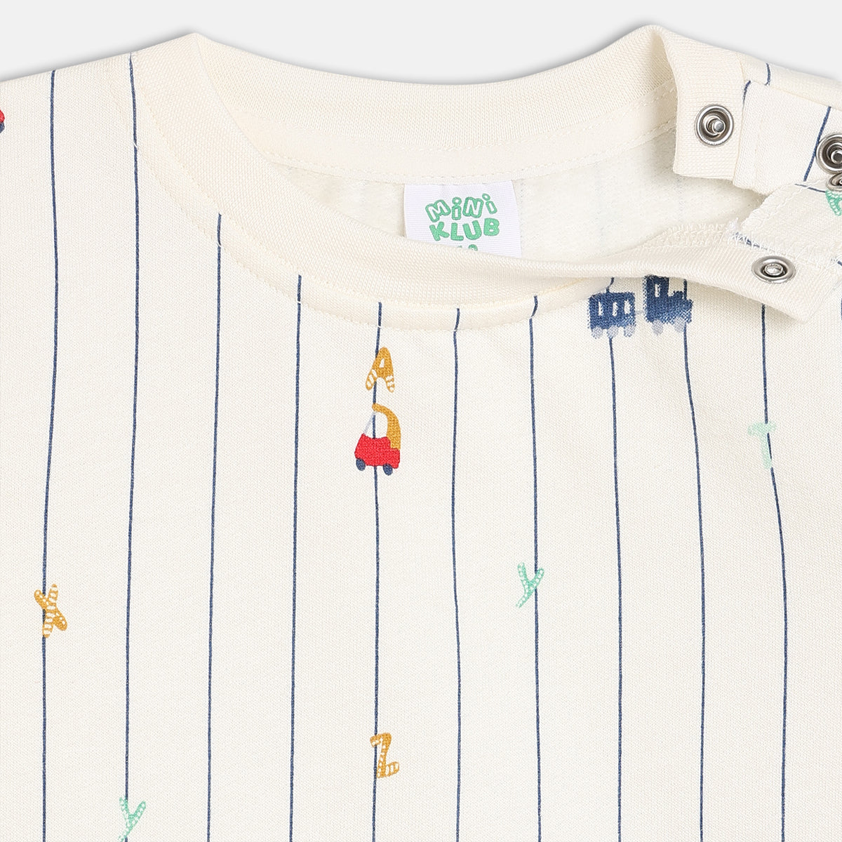 Boys Cotton Pack Of 2 Full Sleeves Car Printed Tees - White & Orange