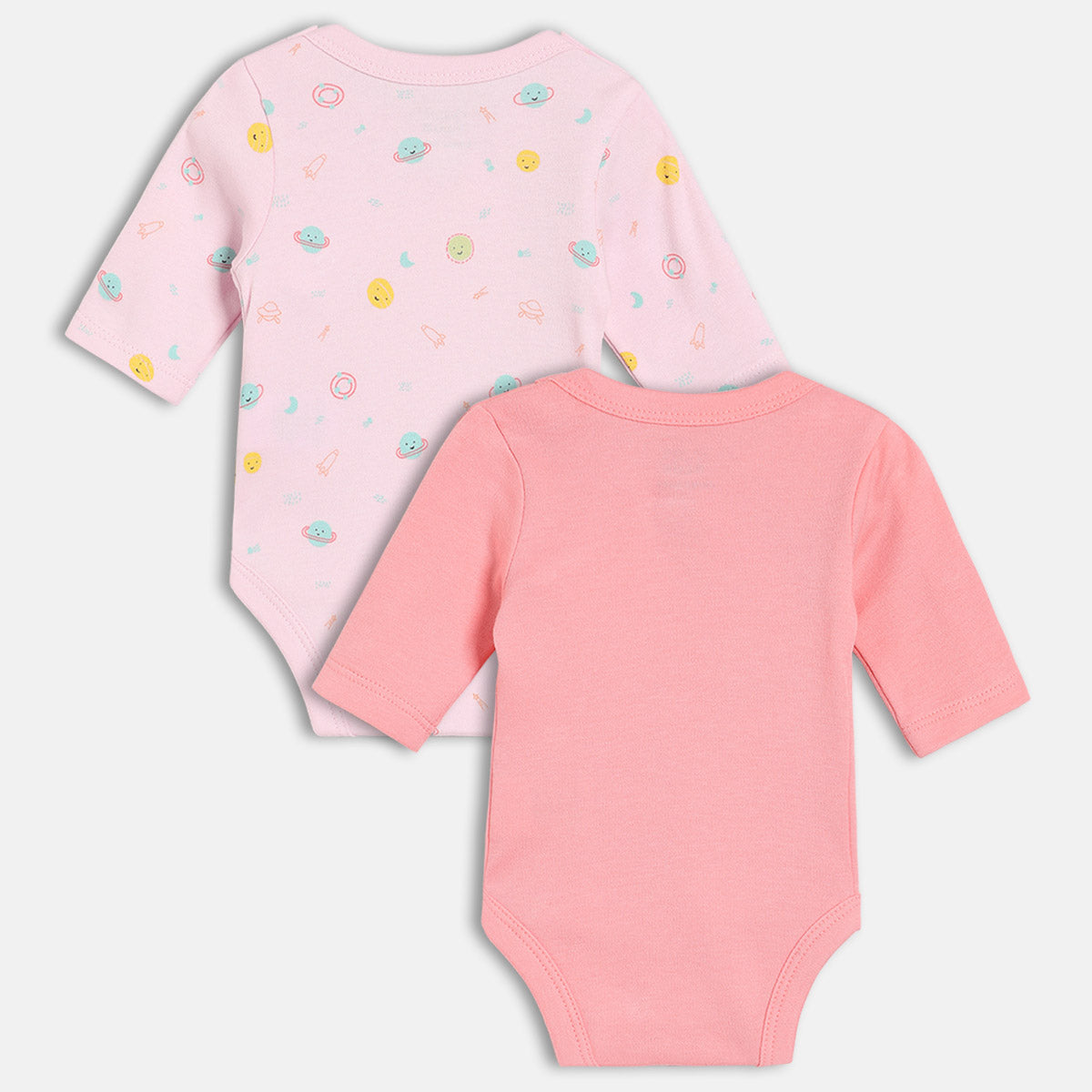 Girls Dark Pink/Light Pink Front Open Full Sleeve Body Suit