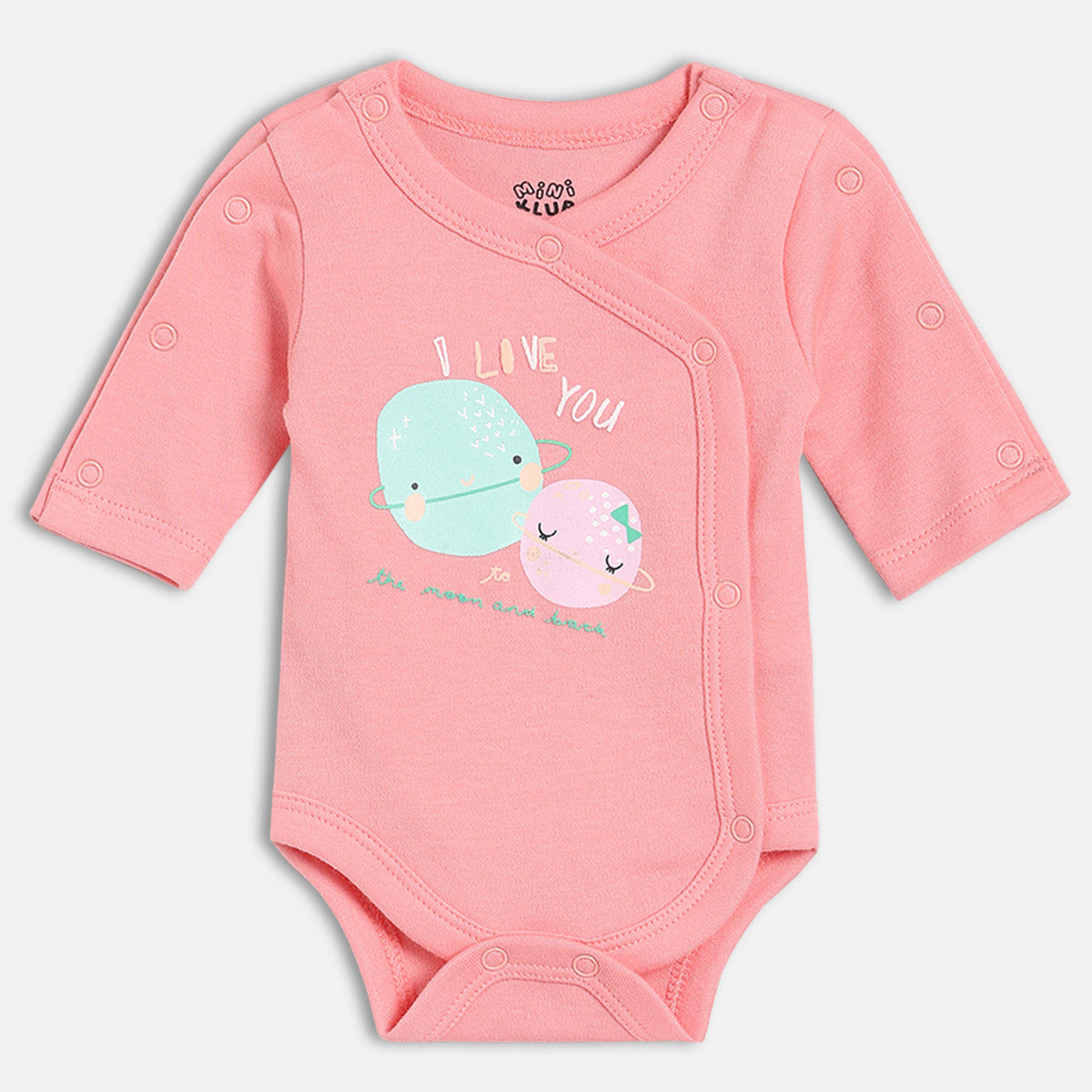 Girls Dark Pink/Light Pink Front Open Full Sleeve Body Suit