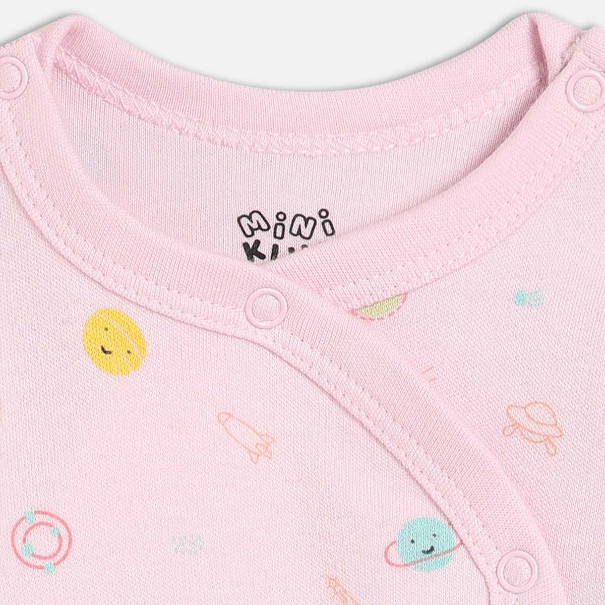 Girls Dark Pink/Light Pink Front Open Full Sleeve Body Suit