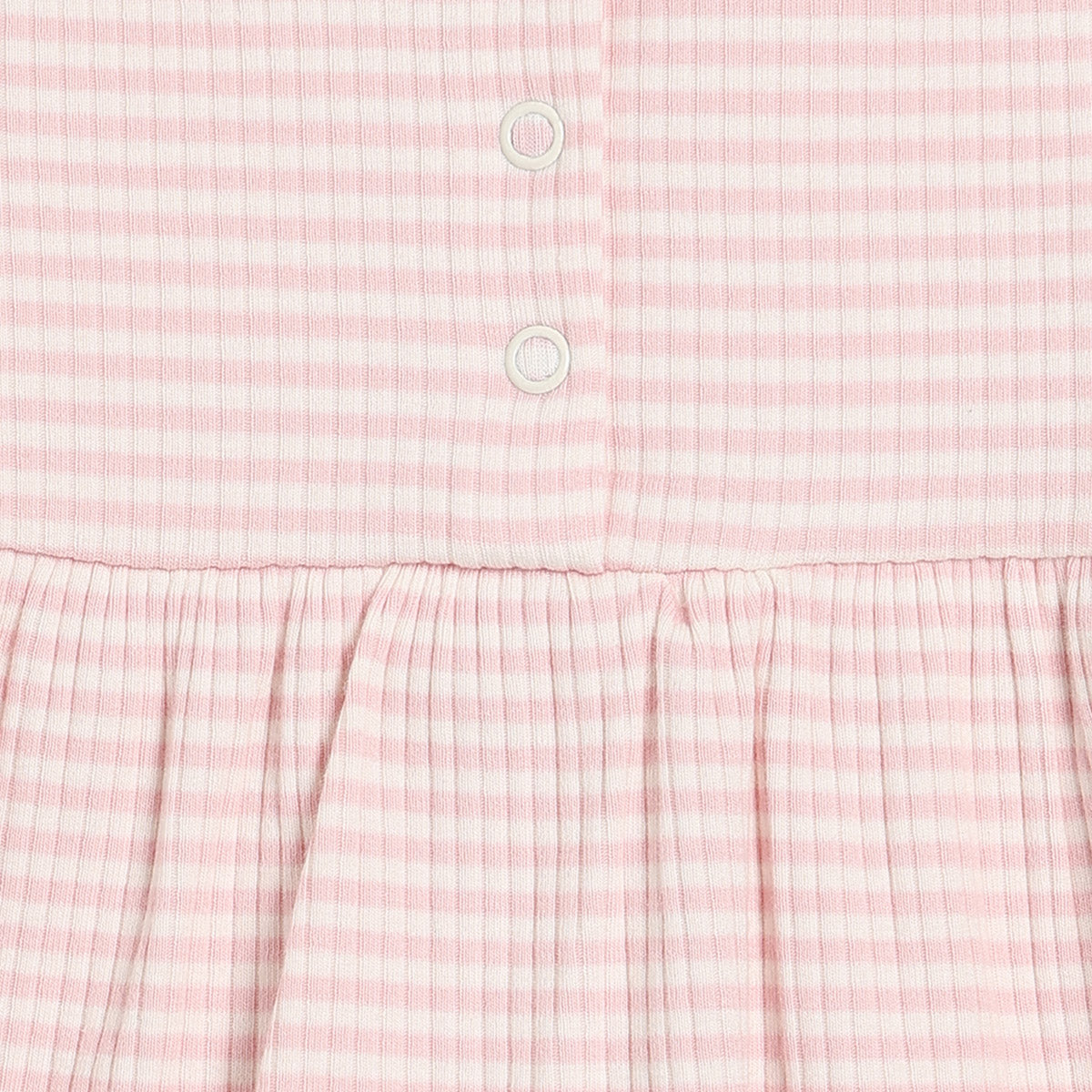 Girls Cotton Pack Of 2 Full Sleeves Floral Printed & Striped Dress - White & Pink