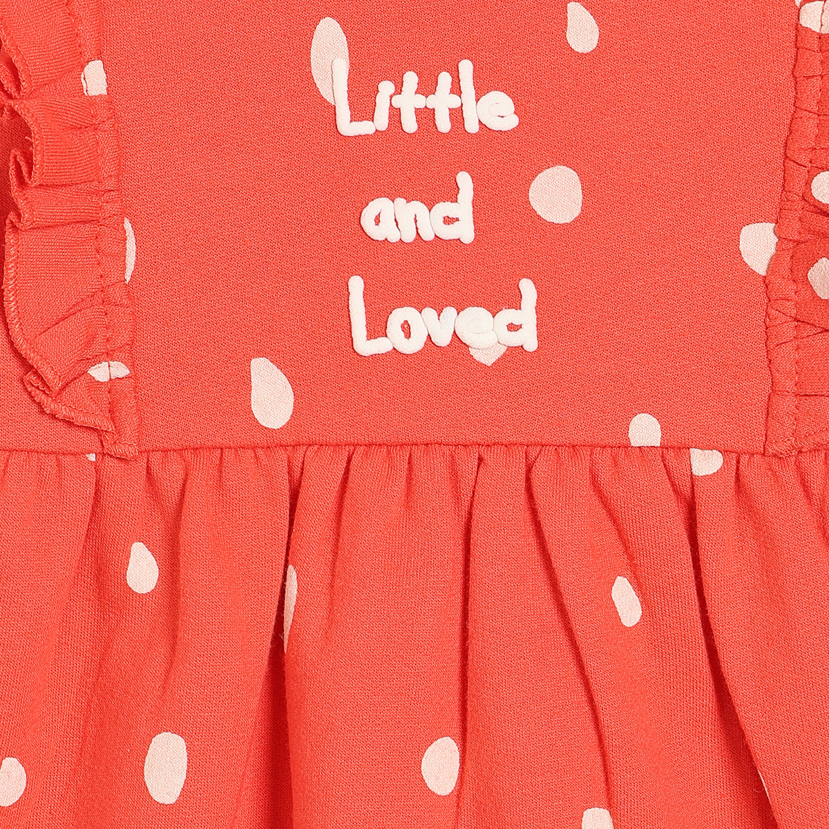 Girls Cotton Pack Of 2 Full Sleeves Text & Birds Printed Dress - Red & Mint Green