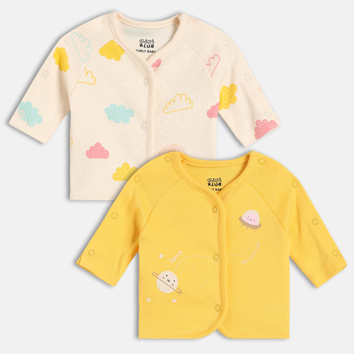 Girls Multi/Yellow Front Open Full Sleeve Front Open Vest