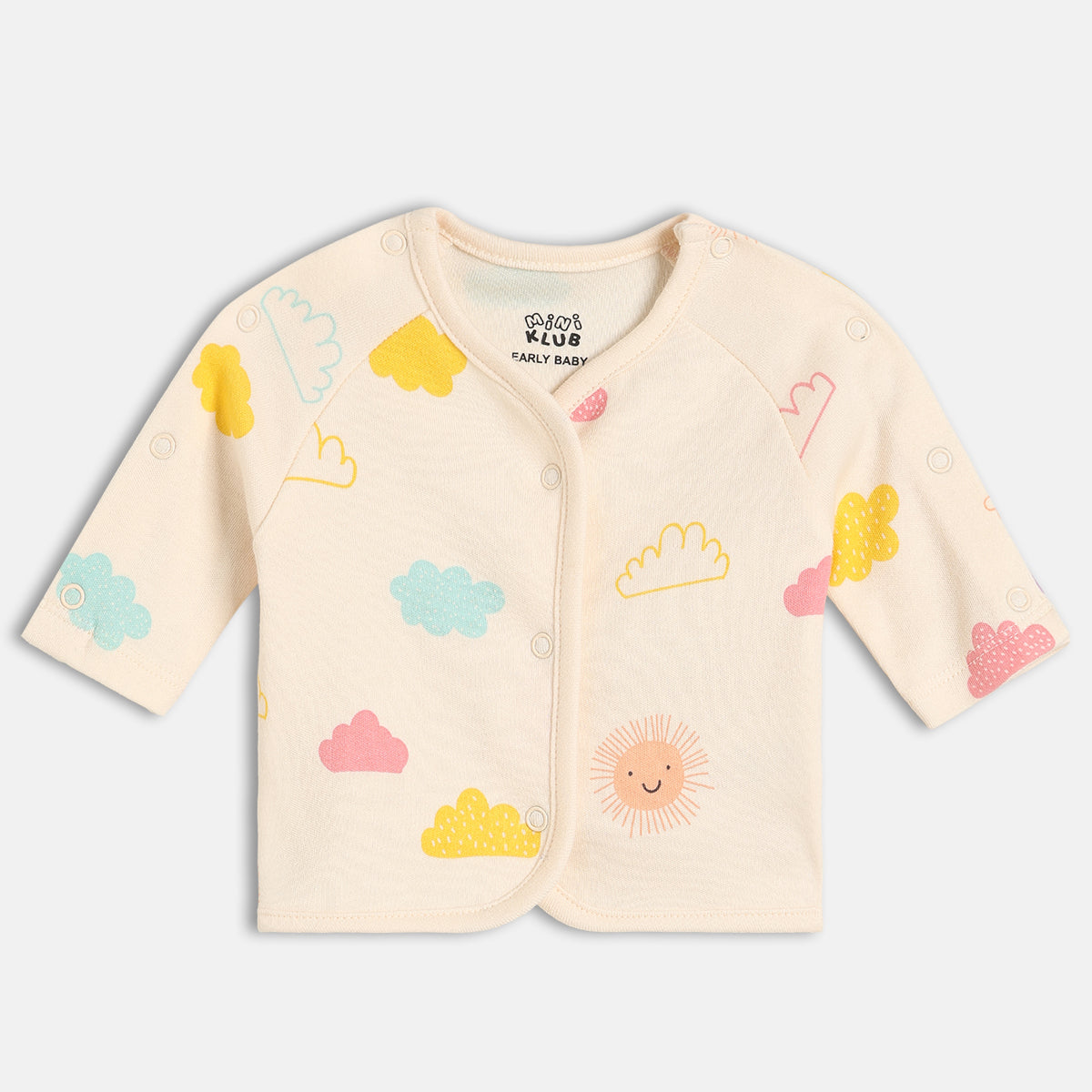 Girls Multi/Yellow Front Open Full Sleeve Front Open Vest