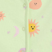 Girls Green/Peach Front Open Full Sleeve Front Open Vest
