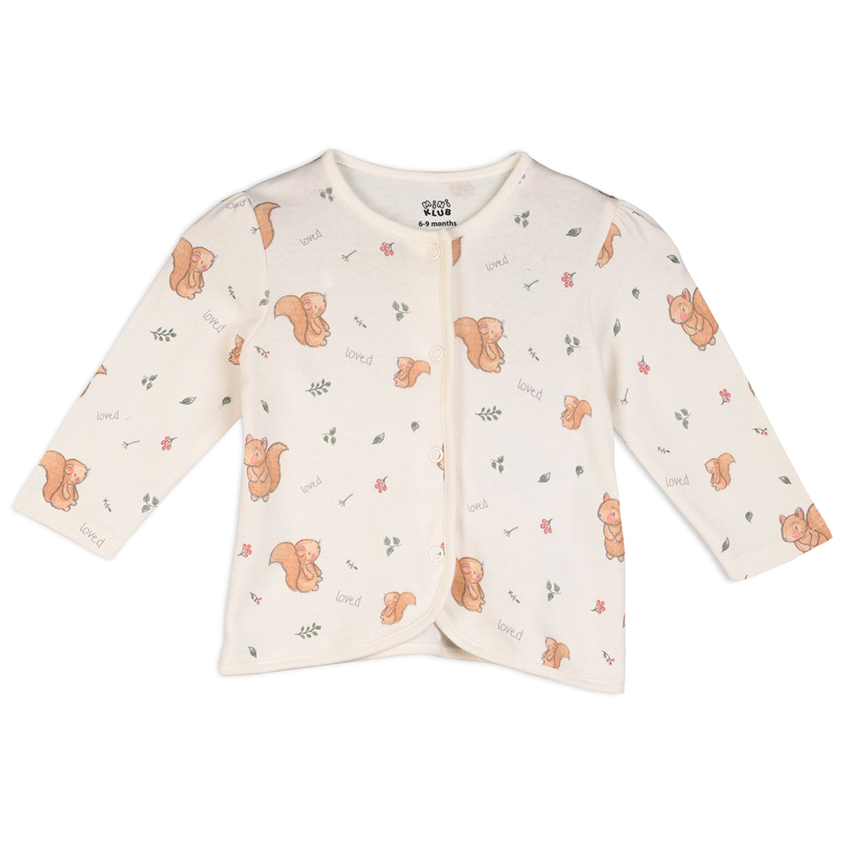 Girls Cotton Pack Of 2 Full Sleeves Animal Printed Front Open Vests - Red & White