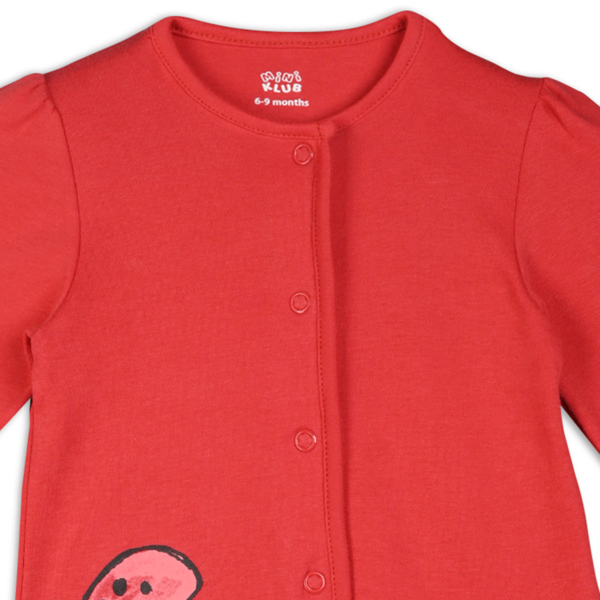 Girls Cotton Pack Of 2 Full Sleeves Animal Printed Front Open Vests - Red & White