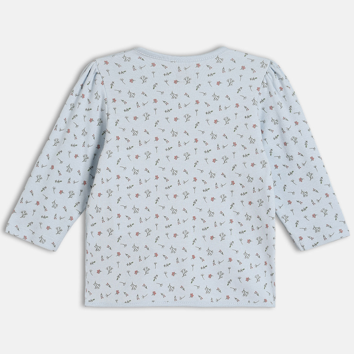 Girls Cotton Pack Of 2 Full Sleeves Floral Printed Front Open Vests - Blue & Peach