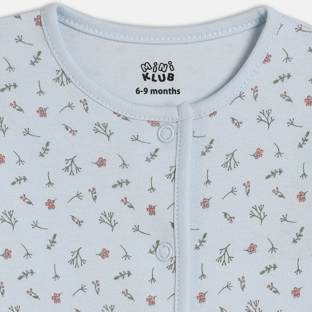 Girls Cotton Pack Of 2 Full Sleeves Floral Printed Front Open Vests - Blue & Peach