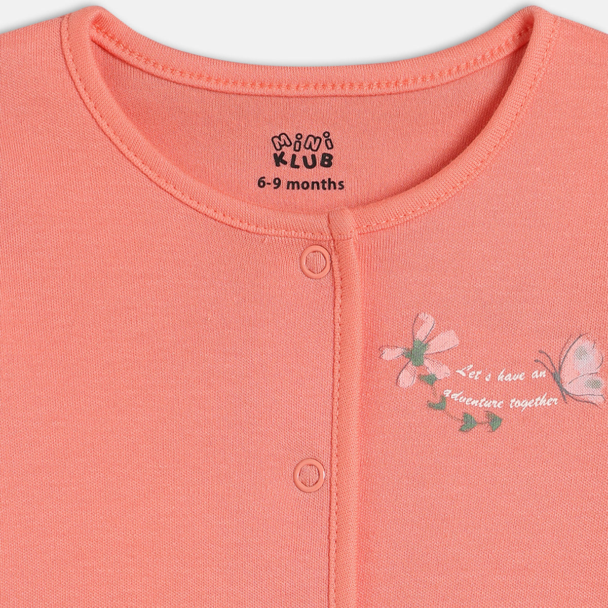 Girls Cotton Pack Of 2 Full Sleeves Floral Printed Front Open Vests - Blue & Peach