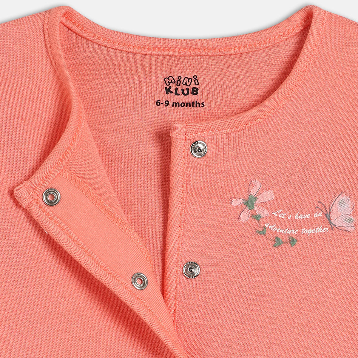 Girls Cotton Pack Of 2 Full Sleeves Floral Printed Front Open Vests - Blue & Peach