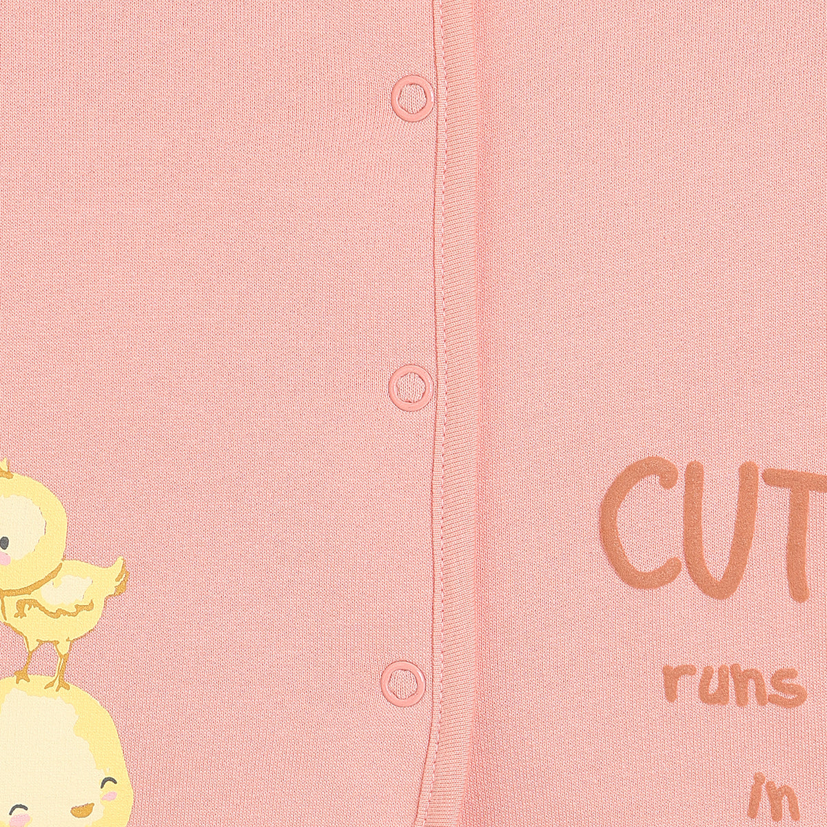 Girls Cotton Pack Of 2 Full Sleeves Animal & Floral Printed Front Open Vests - Peach