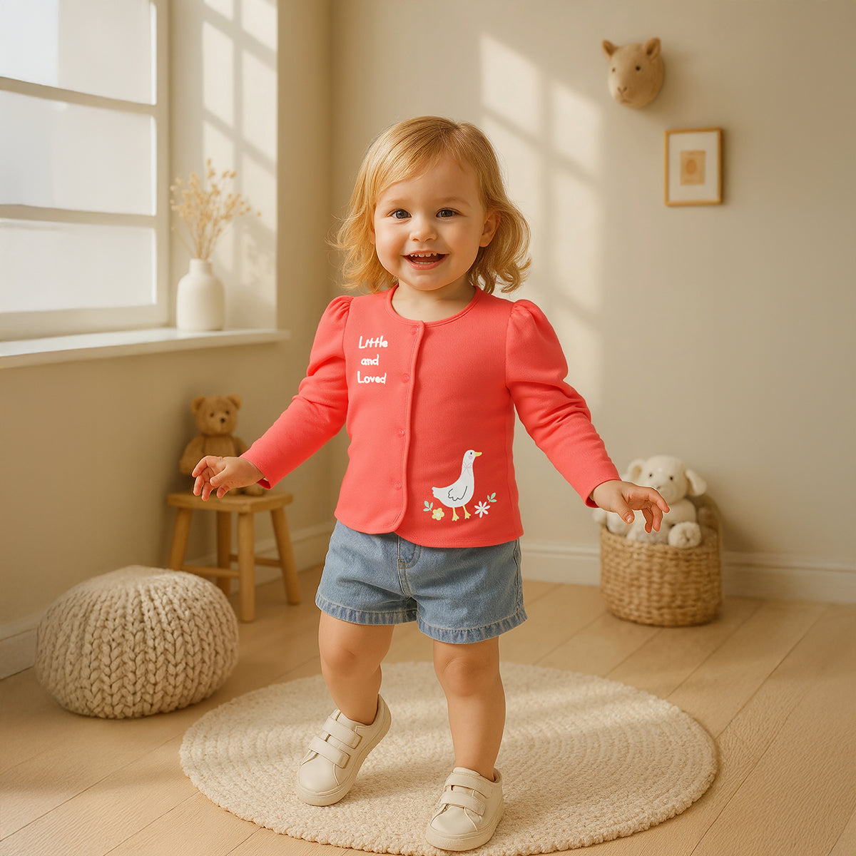 Red/Green Newborn Girls Front Open Full Sleeve Front Open Vest