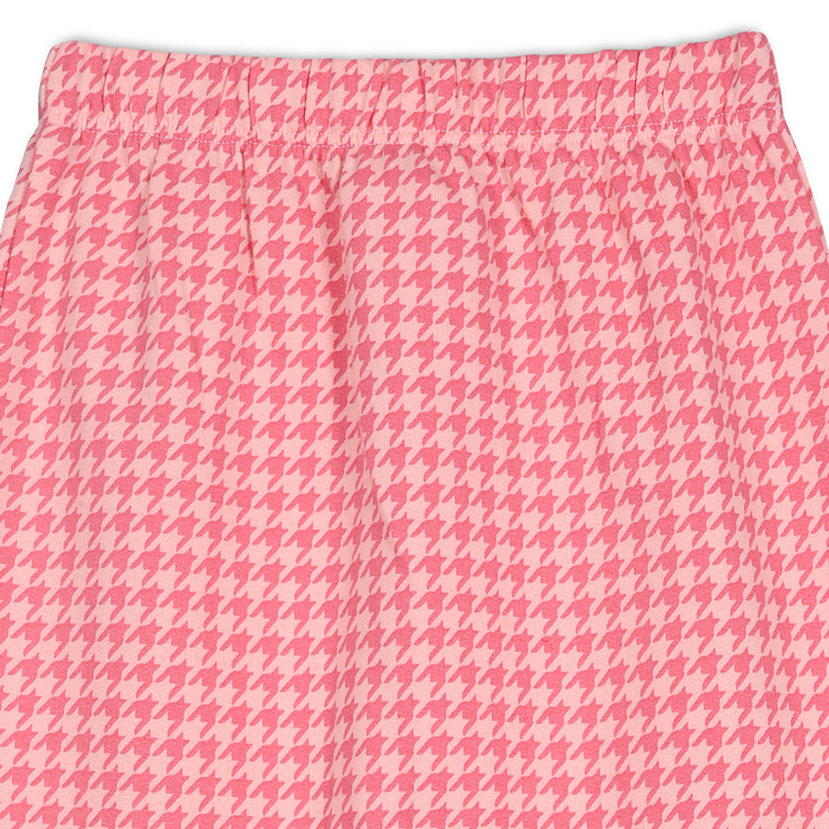 Girls Cotton Pack Of 2 Checked & Solid Knit Bottoms - Teal Green & Pink
