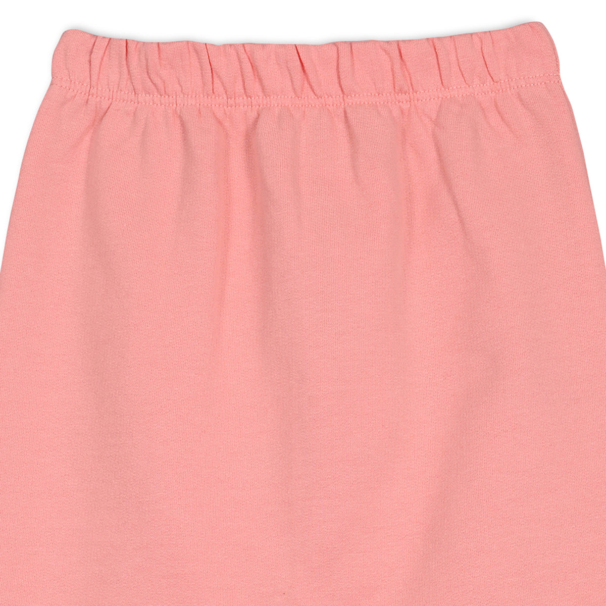 Girls Cotton Pack Of 2 Floral Printed & Solid Knit Bottoms - Peach