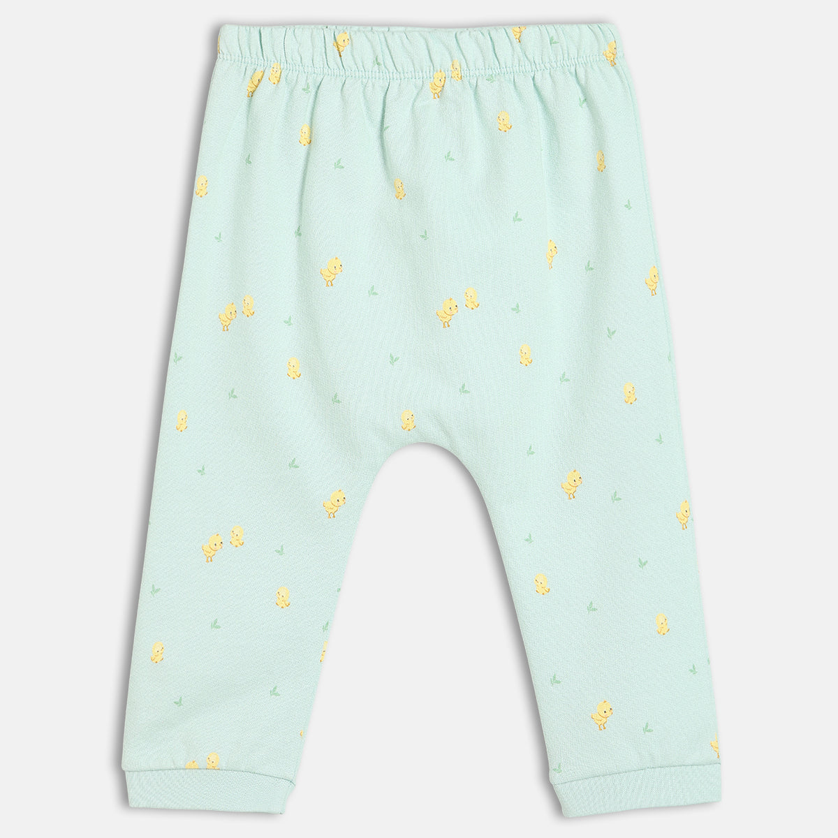 Girls Cotton Pack Of 2 Animal & Polka Dots Printed & Knit Bottoms - Coral & Mint Green