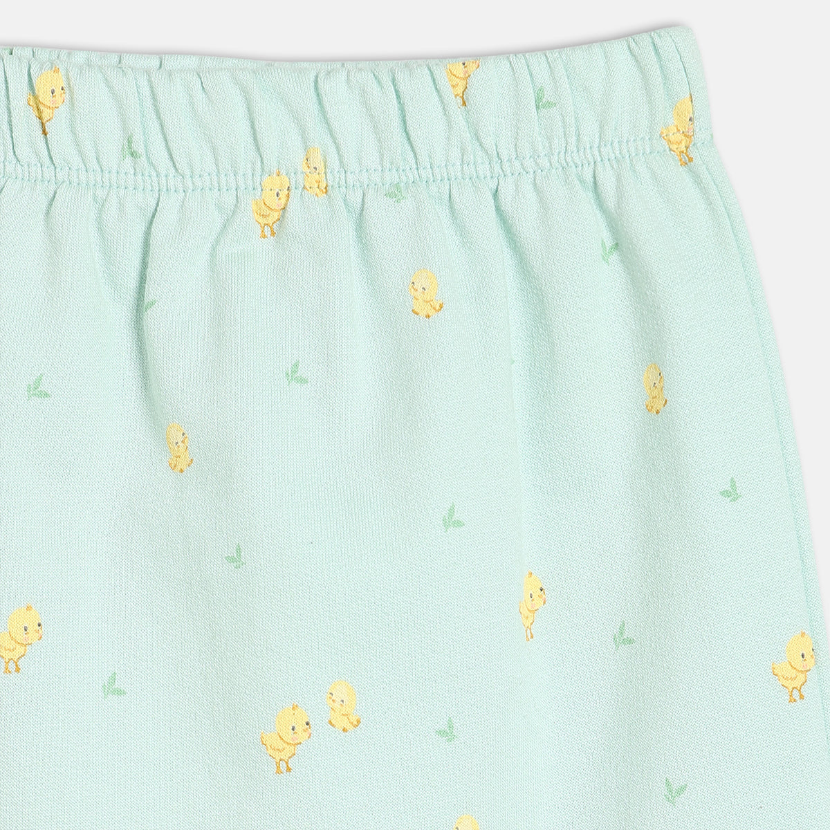 Girls Cotton Pack Of 2 Animal & Polka Dots Printed & Knit Bottoms - Coral & Mint Green