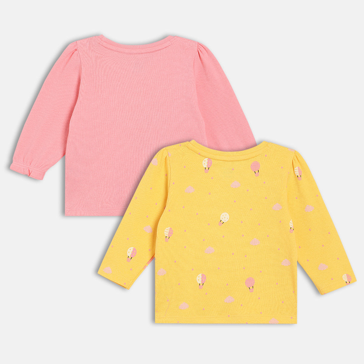 Girls Yellow/Pink Front Open Full Sleeve Knit Top