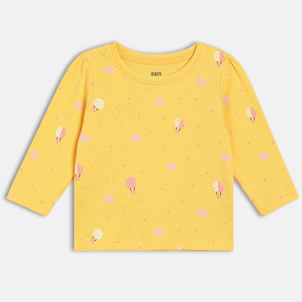 Girls Yellow/Pink Front Open Full Sleeve Knit Top