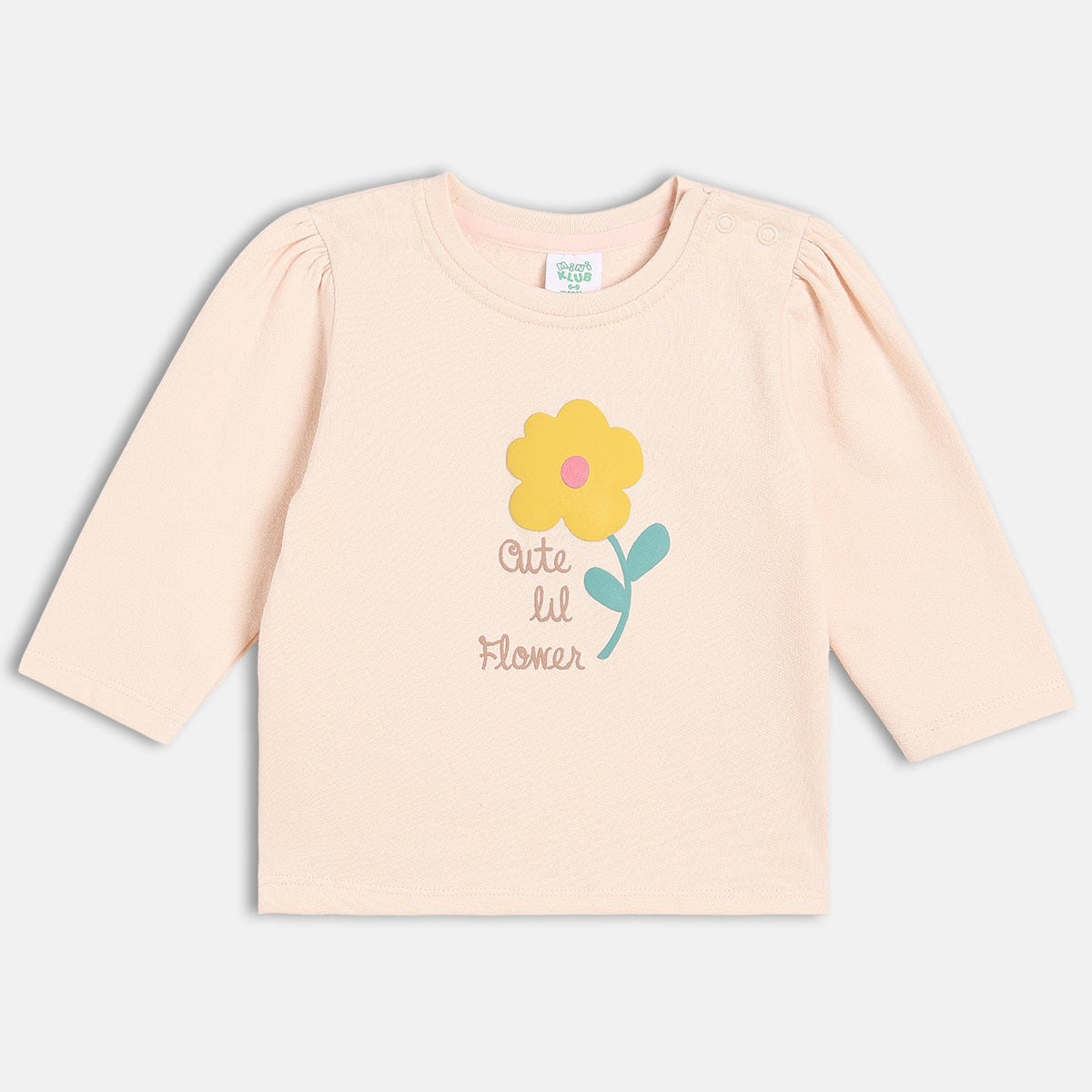 Girls Cotton Pack Of 2 Full Sleeves Floral Printed Knit Tops -Yellow & Pink