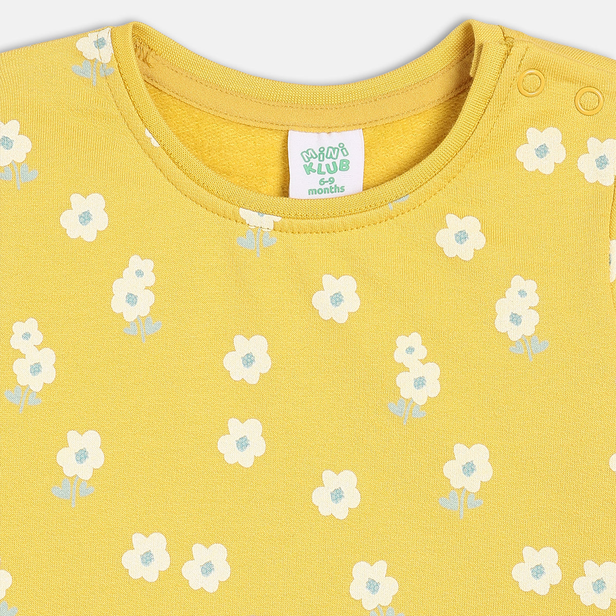 Girls Cotton Pack Of 2 Full Sleeves Floral Printed Knit Tops -Yellow & Pink