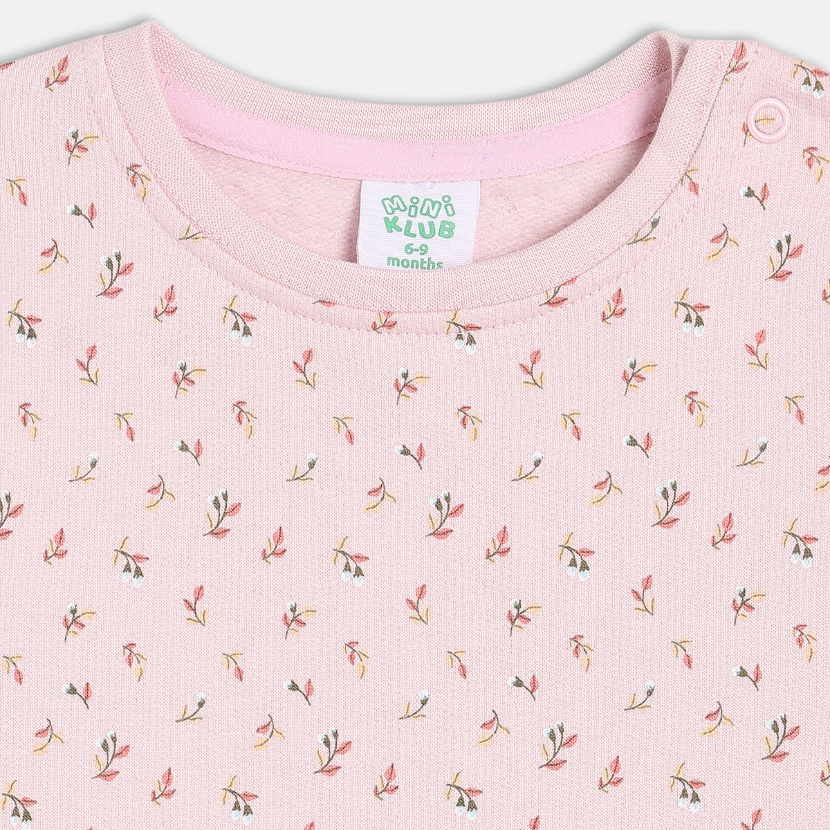 Girls Cotton Pack Of 2 Full Sleeves Floral Printed Knit Tops - Pink & White