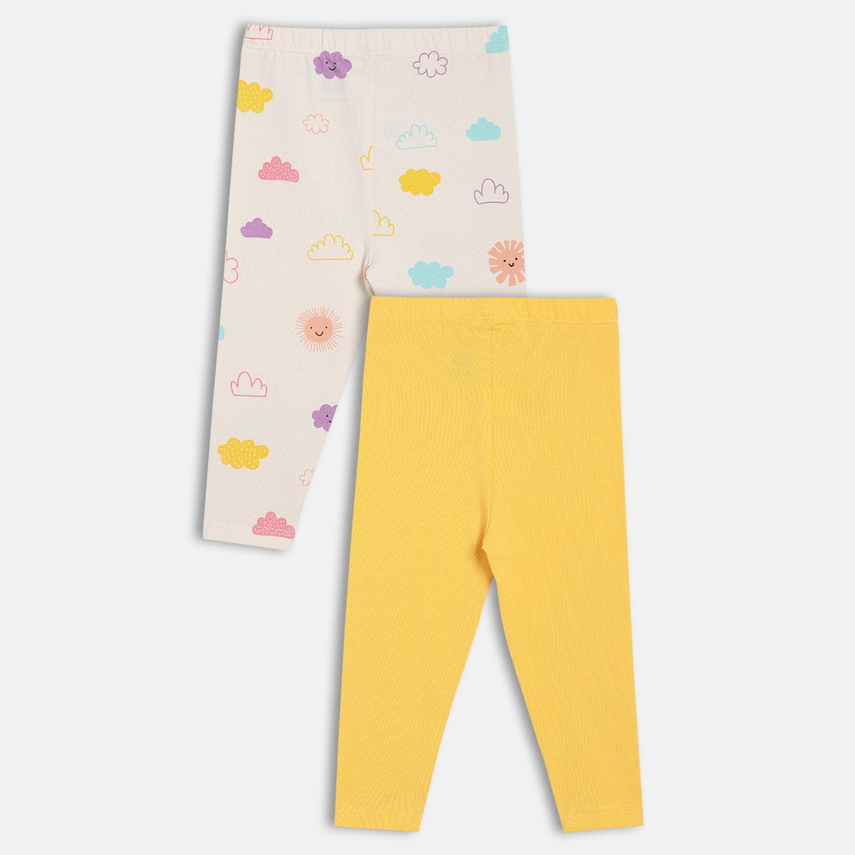 Girls Multi/Yellow Elasticated Full Length Leggings