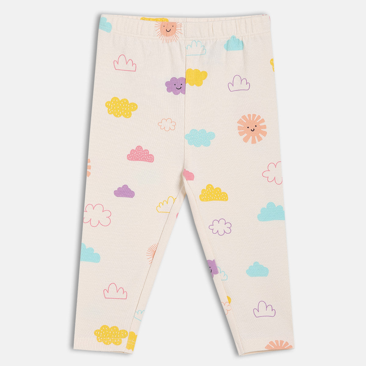 Girls Multi/Yellow Elasticated Full Length Leggings