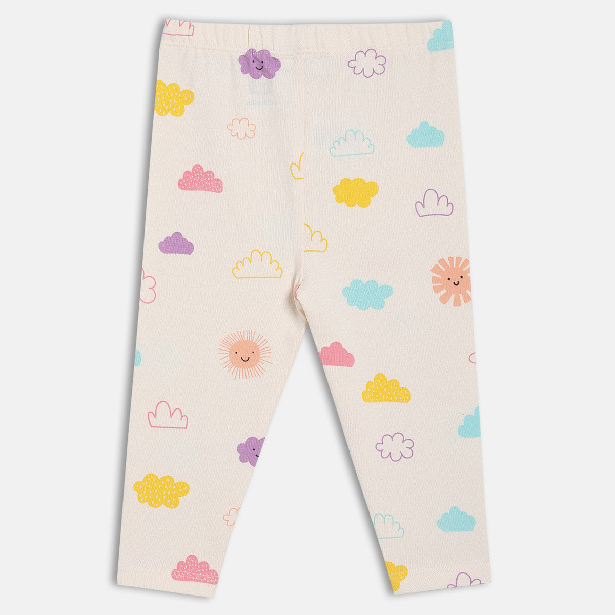 Girls Multi/Yellow Elasticated Full Length Leggings