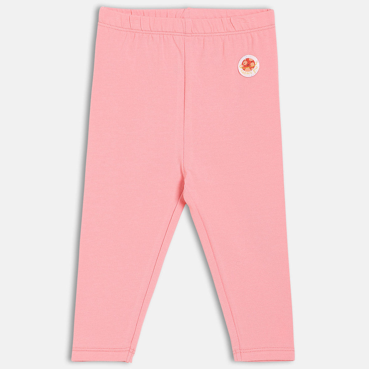 Girls Yellow/Pink Front Open Solid & Hot Balloon Printed Leggings