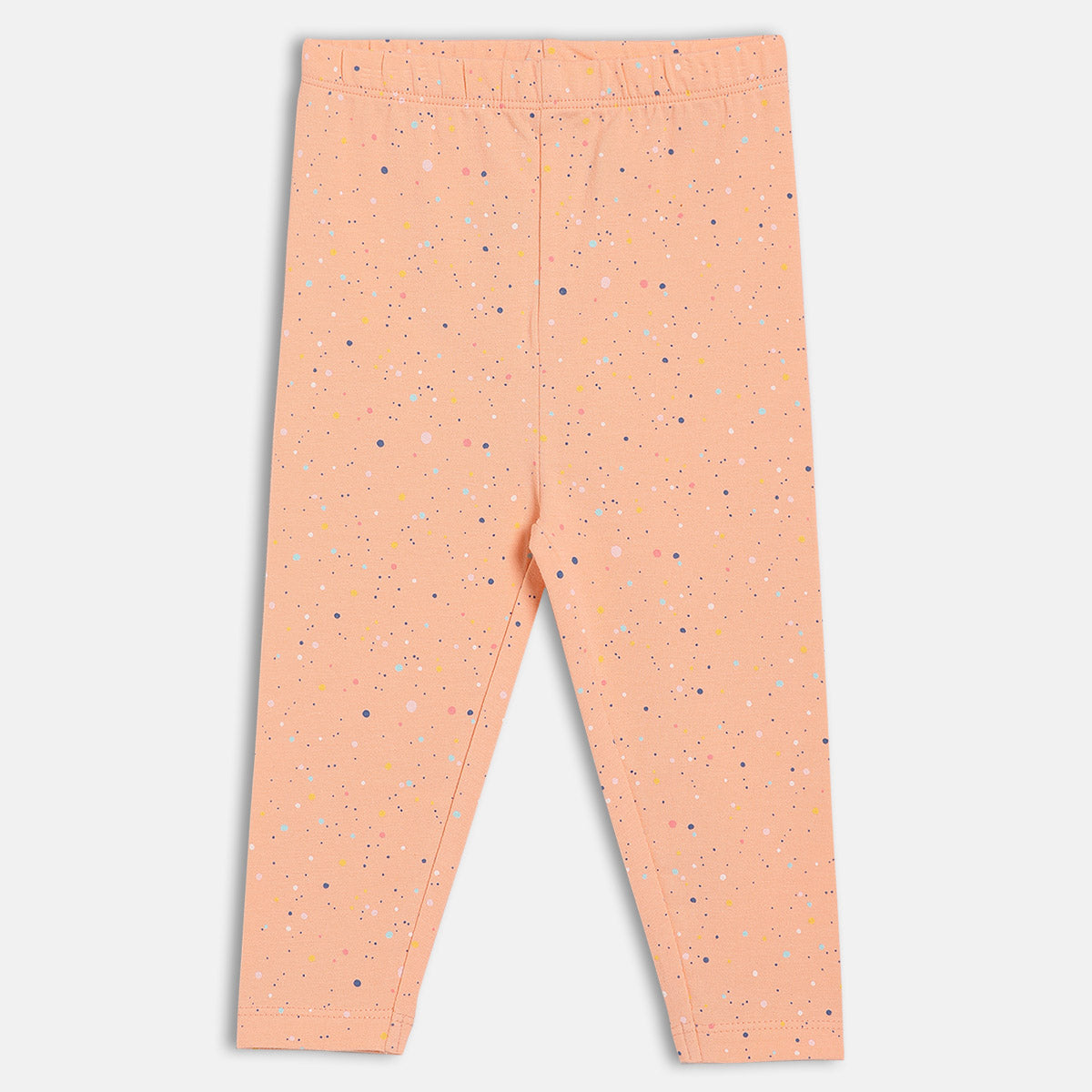 Girls Navy/Peach Elasticated Full Length Leggings