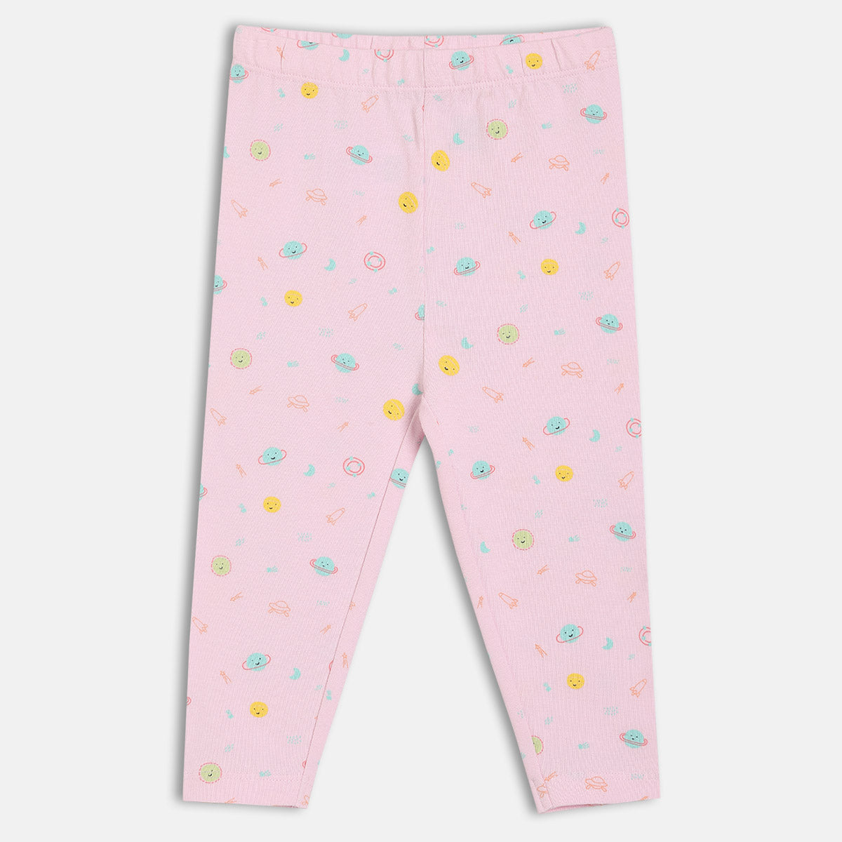 Girls Green/Pink Elasticated Full Length Leggings