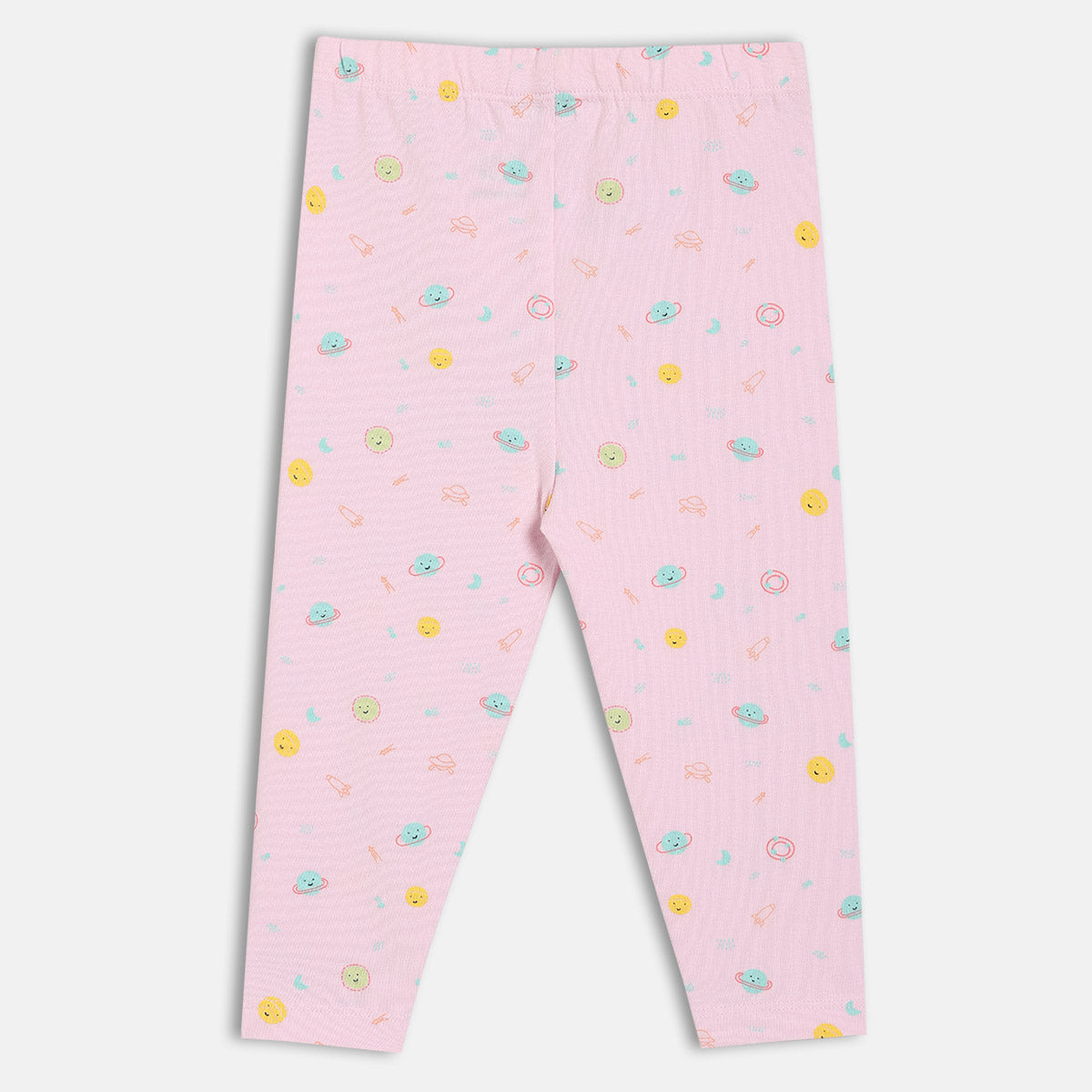 Girls Green/Pink Elasticated Full Length Leggings