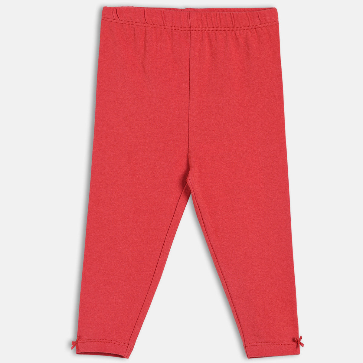 Girls White/Red Elasticated Full Length Leggings