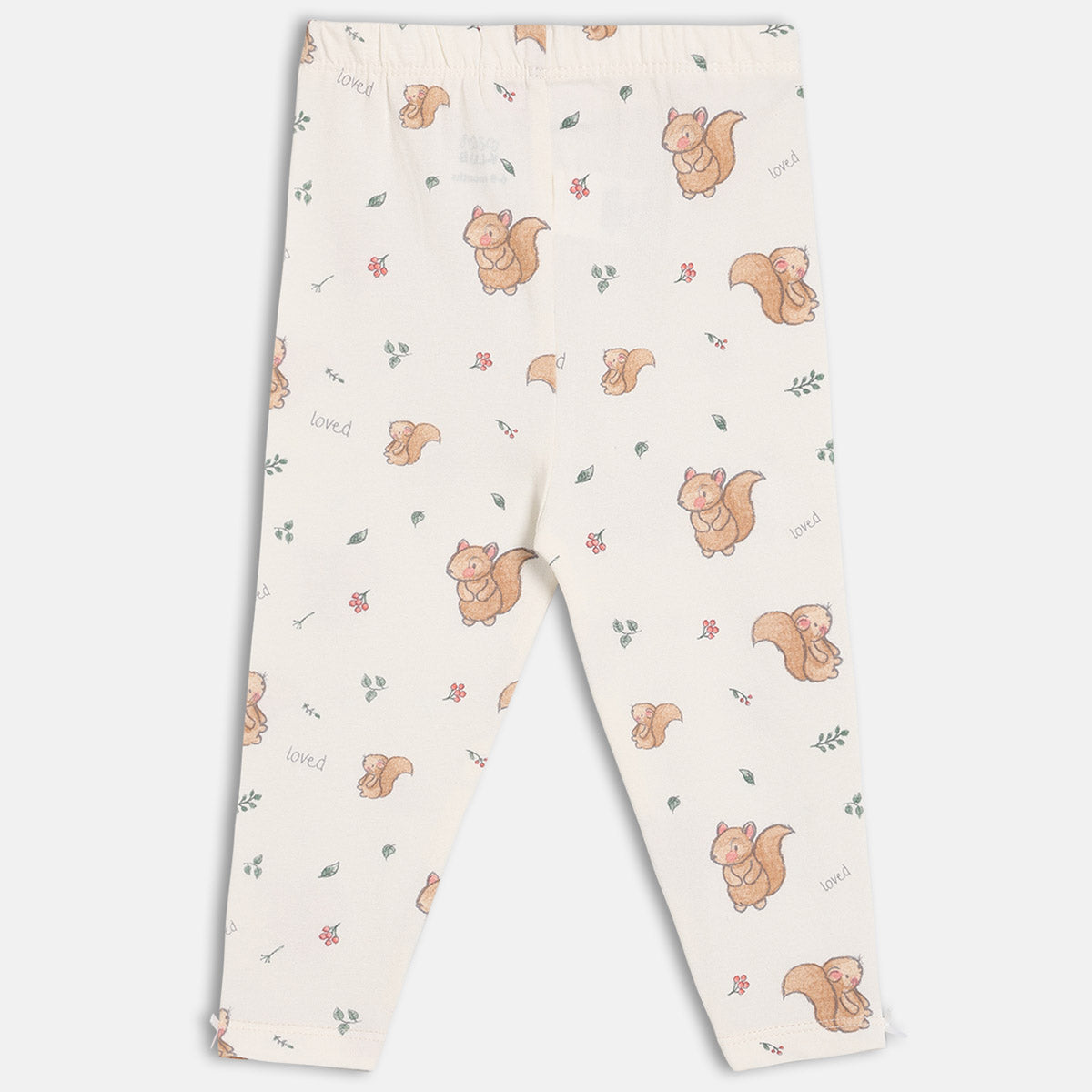 Girls White/Red Elasticated Full Length Leggings