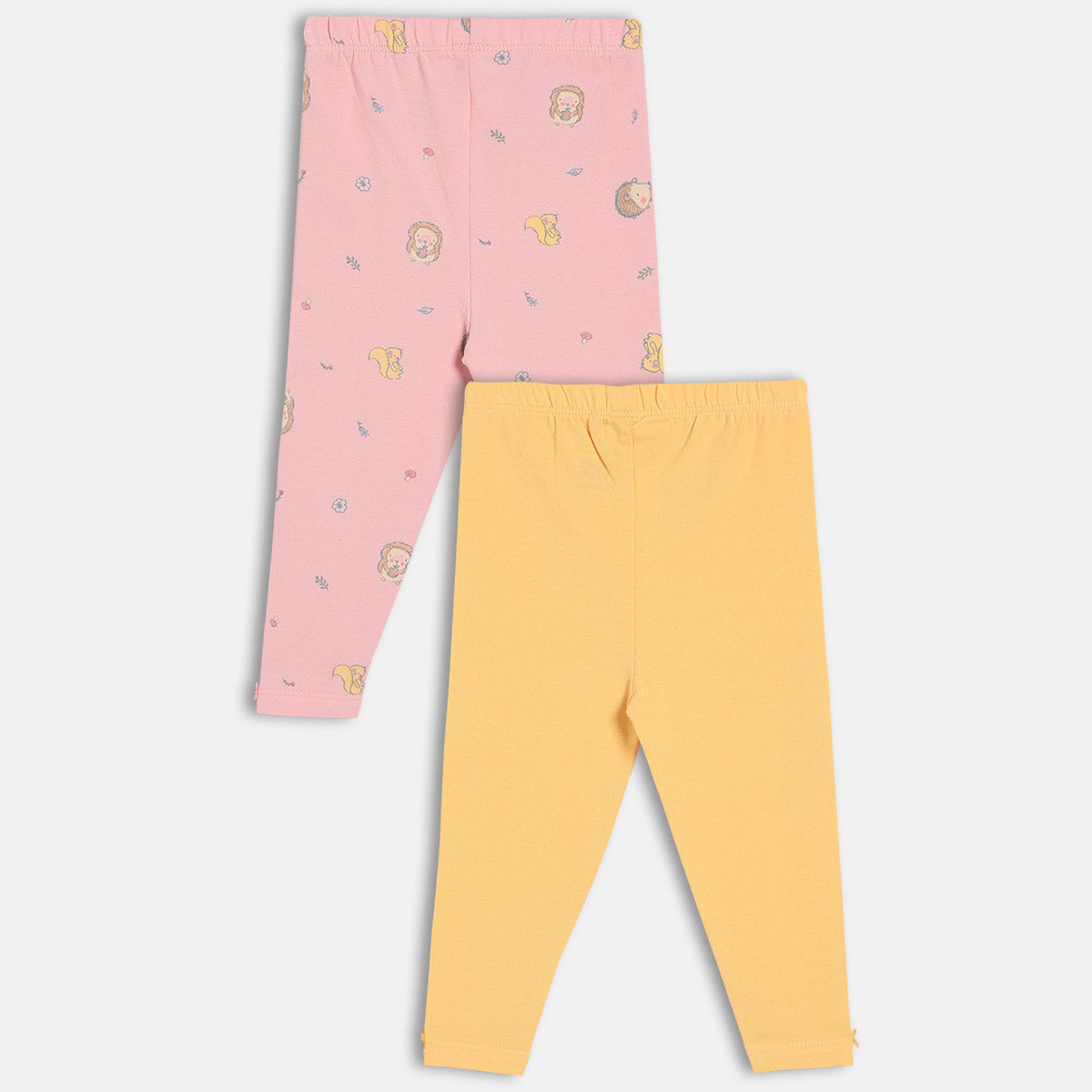 Girls Pink/Yellow Elasticated Full Length Leggings