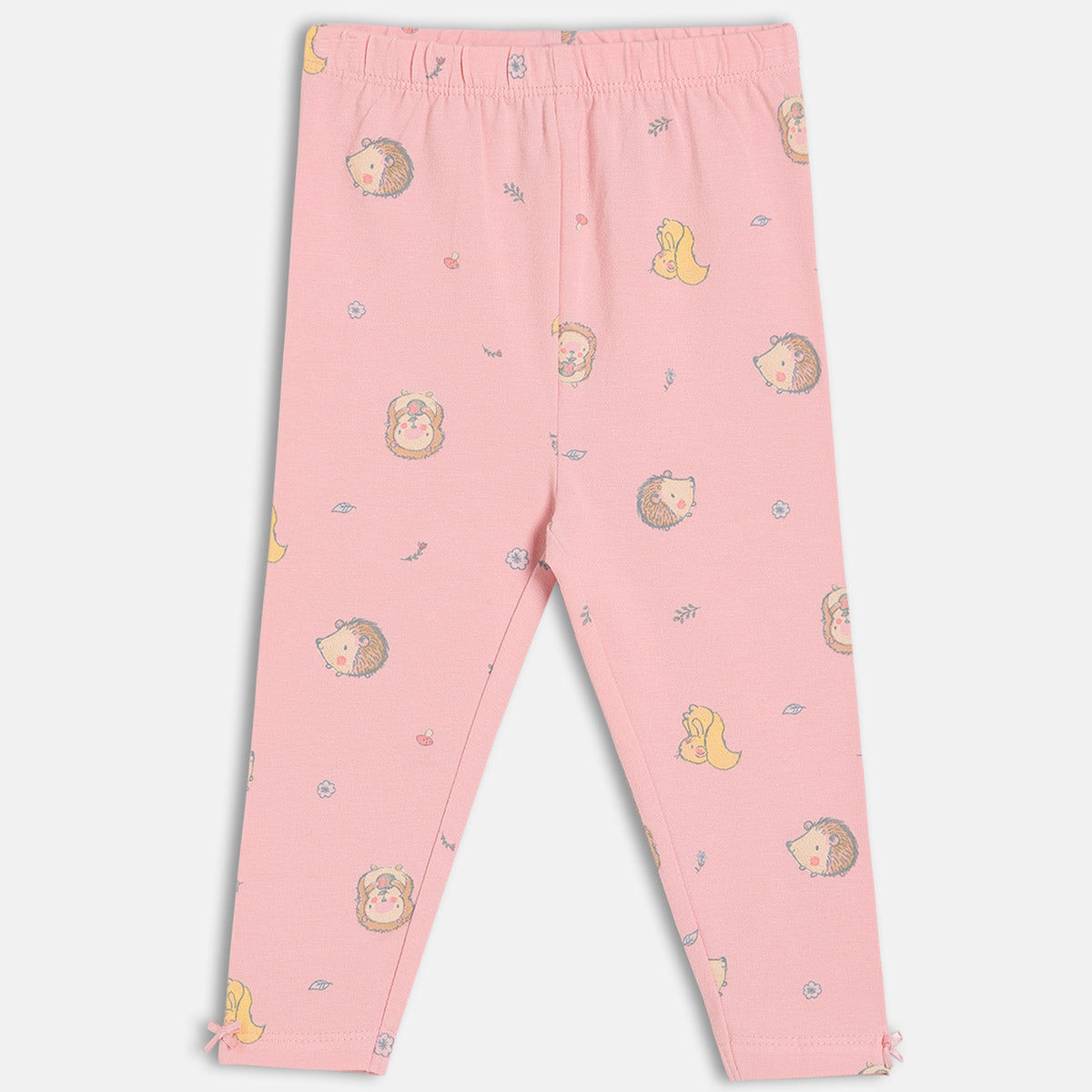 Girls Pink/Yellow Elasticated Full Length Leggings