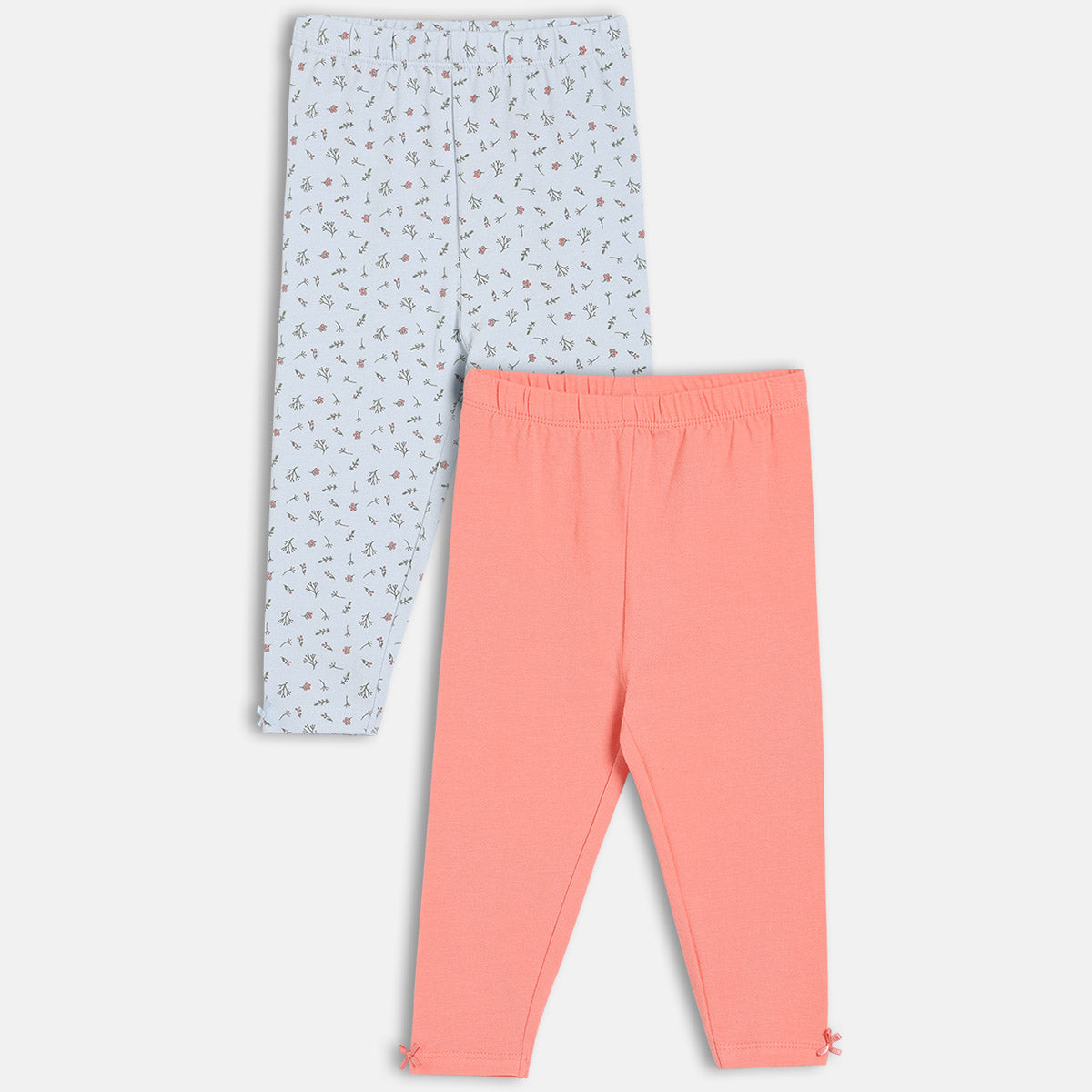 Girls Blue/Pink Elasticated Full Length Leggings