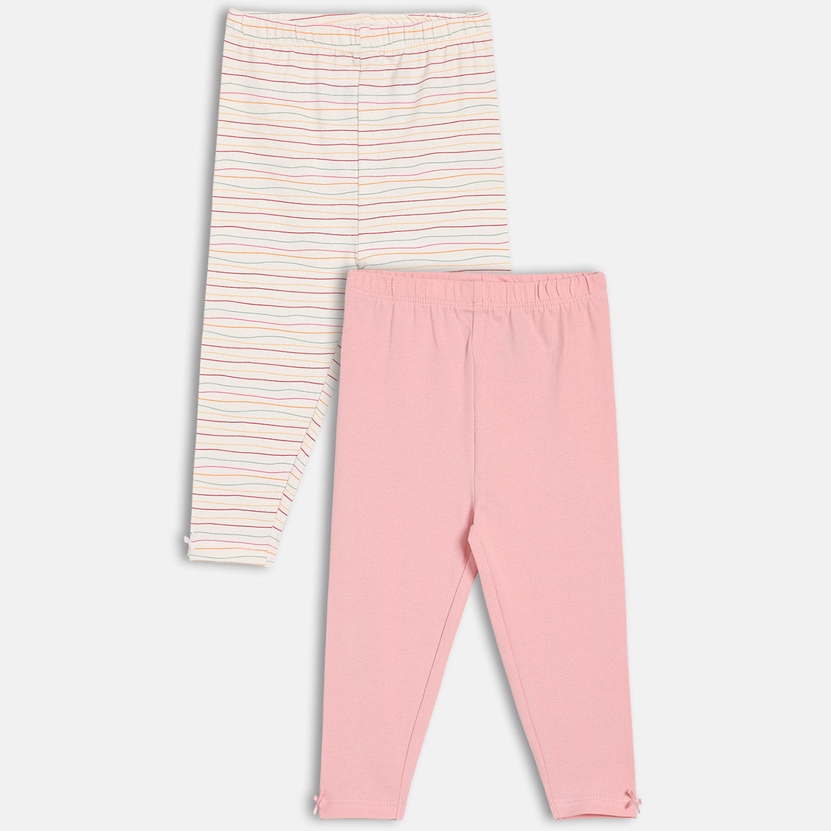 Girls Multi/Pink Elasticated Full Length Leggings