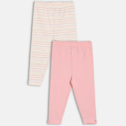 Girls Multi/Pink Elasticated Full Length Leggings