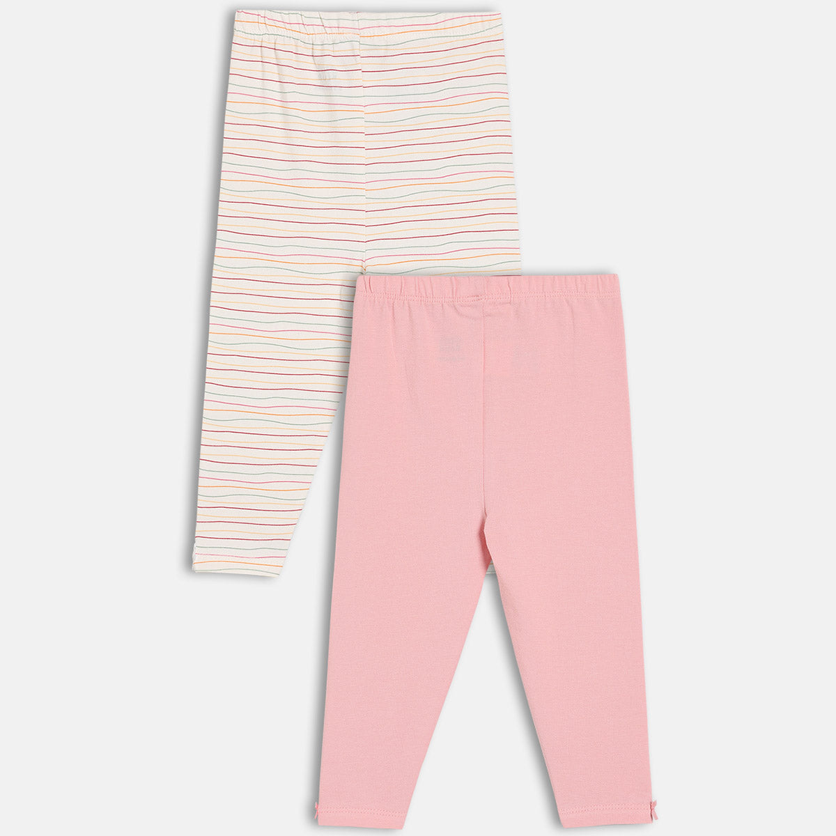 Girls Multi/Pink Elasticated Full Length Leggings