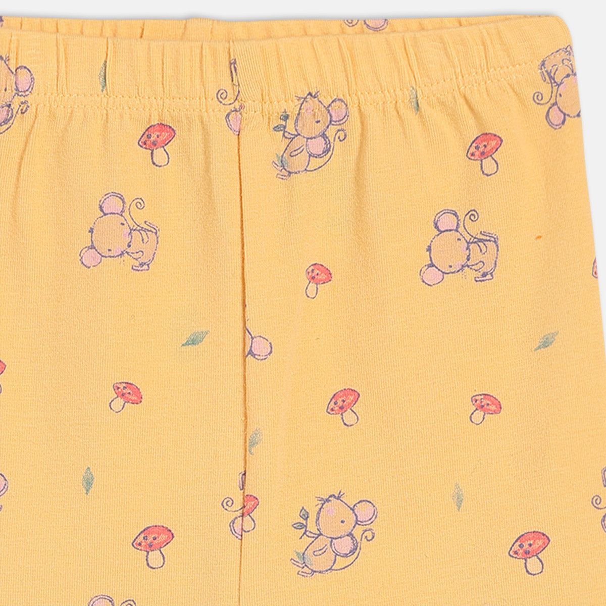 Girls Yellow/Peach Elasticated Full Length Leggings